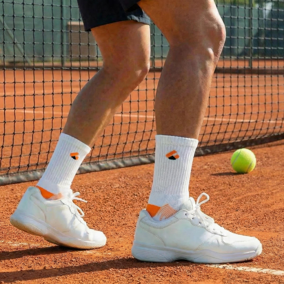 Tennis Socks Crew White/Orange