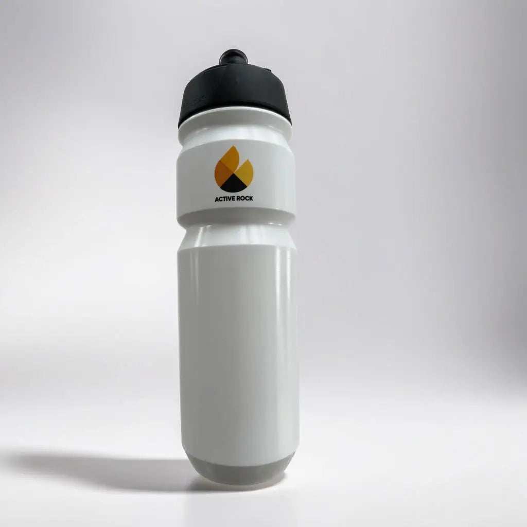 White Active Rock sports water bottle 75cl with spill-less cap and turn-around nozzle